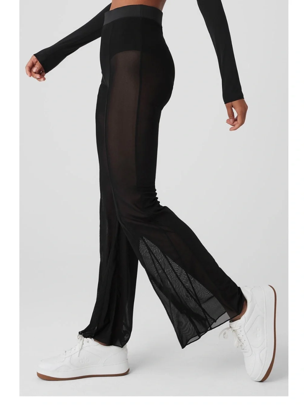 ALO YOGA Mesh High-Waist MESH Flicker Flare Pants SIZE XXS NWT